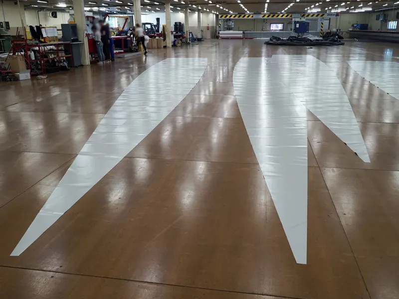 Bright temporary manufacturing building interior